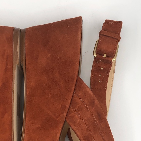 **POPULAR** J CREW DARK COGNAC MARCIE SUEDE WEDGE - Picture 12 of 16